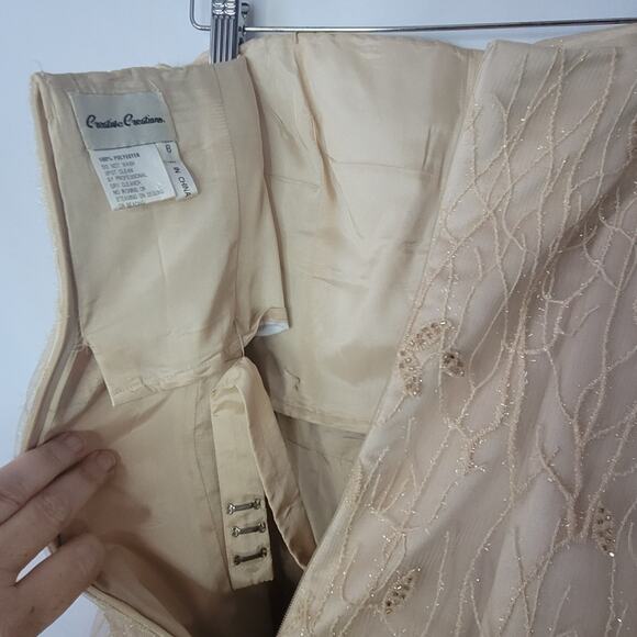 Creative Creations- Women's Beige Strapless Formal Gown- embroidered- size 6 - Picture 7 of 10